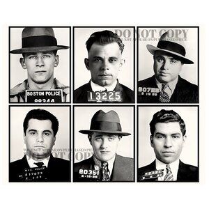 Notorious Gangster Mugshots 11 X 14 | Rare Wise Guys Poster | Man Cave Art Print